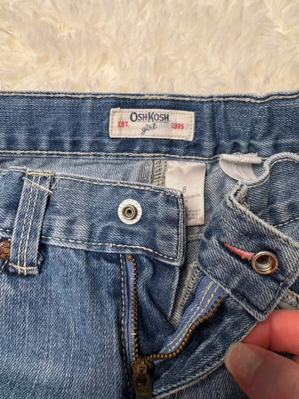 OshKosh girl cuffed denim shorts size 8